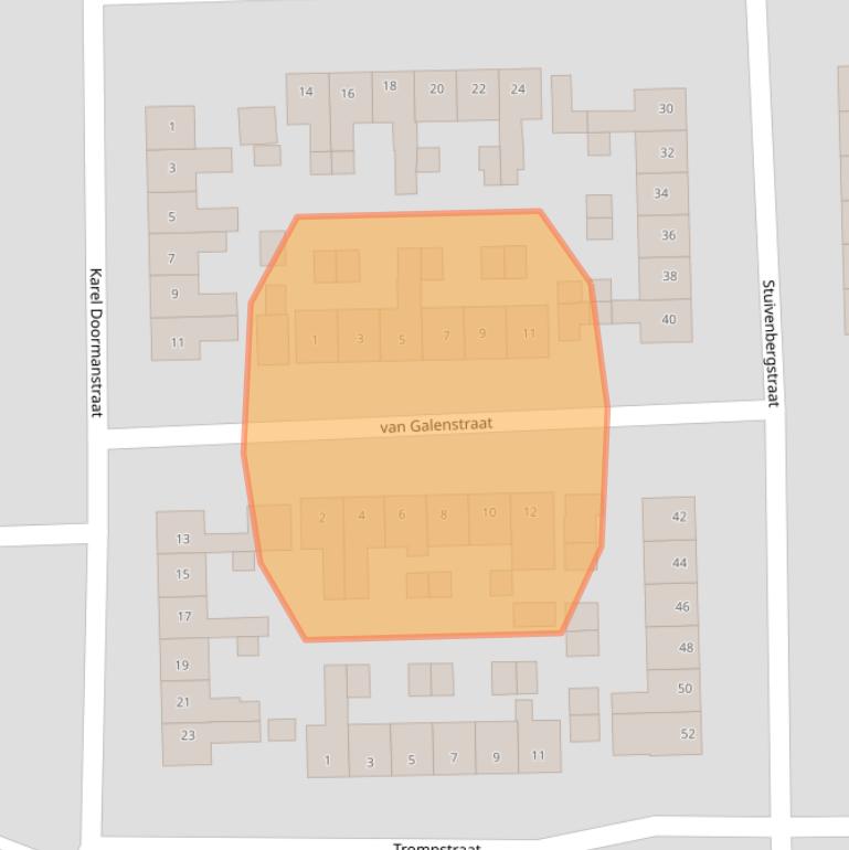 Kaart van postcodegebied 8281DV.