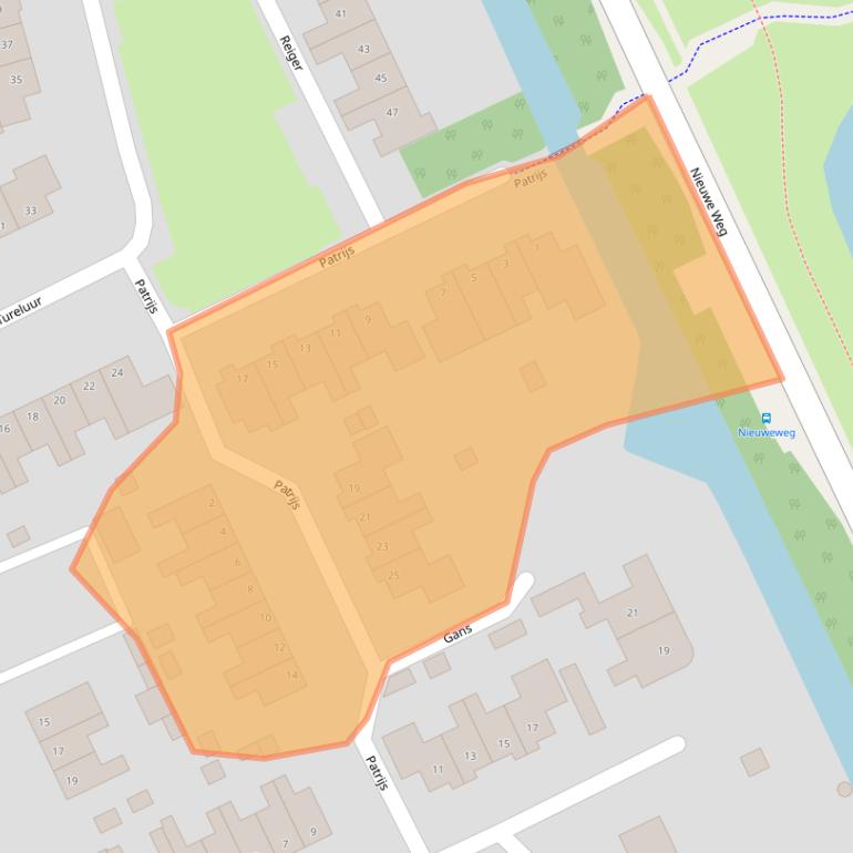 Kaart van postcodegebied 8281GJ.