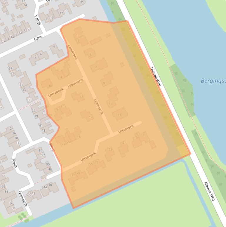 Kaart van postcodegebied 8281GT.