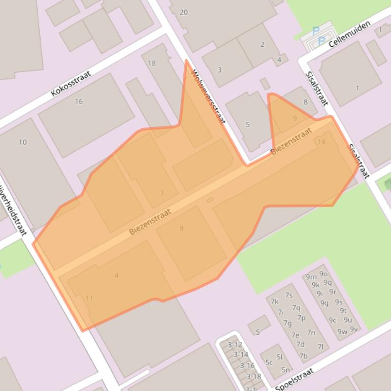 Kaart van postcodegebied 8281JG.