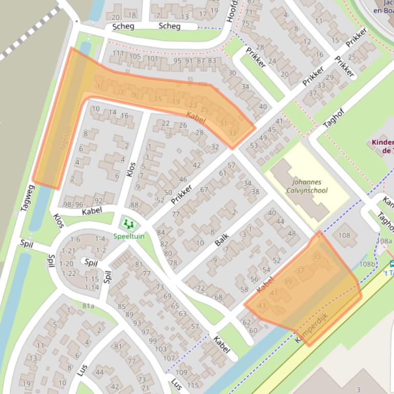 Kaart van postcodegebied 8281NE.