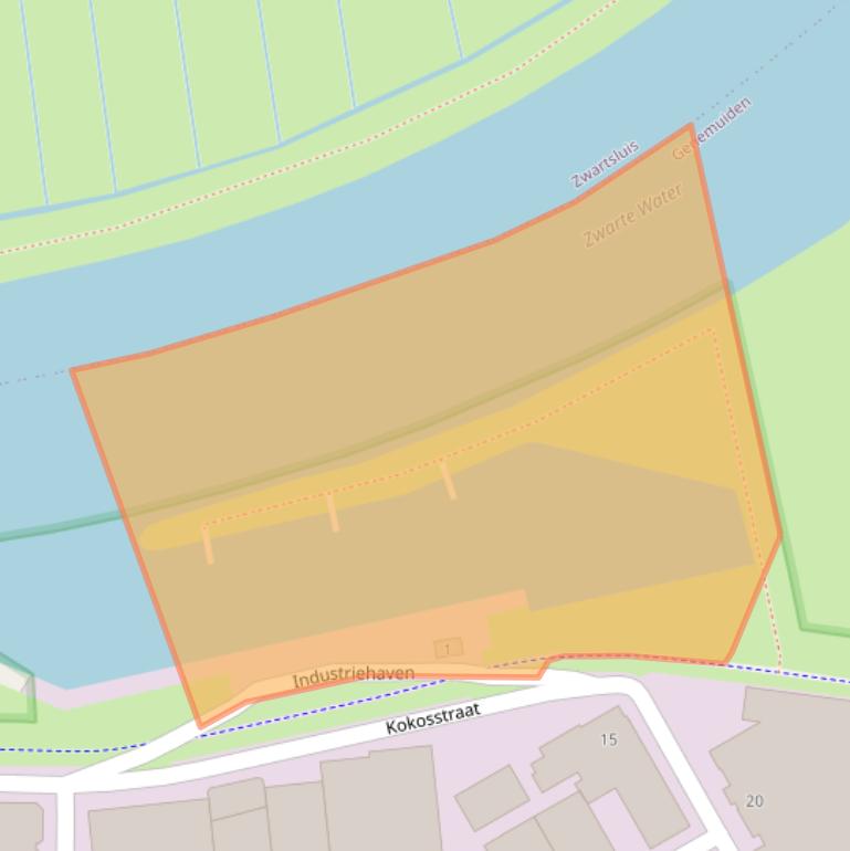 Kaart van postcodegebied 8281TZ.