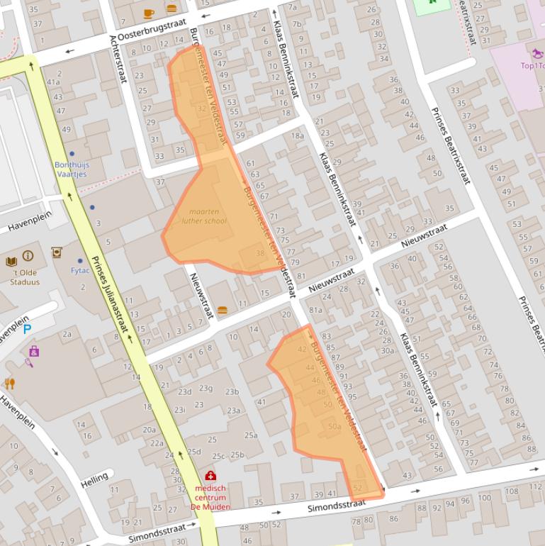 Kaart van postcodegebied 8281ZT.