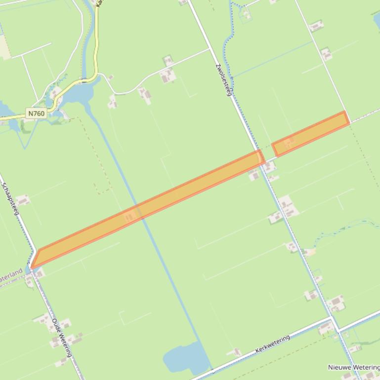 Kaart van postcodegebied 8291.