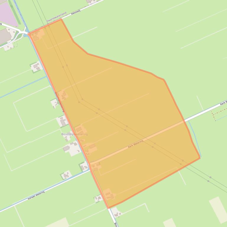 Kaart van postcodegebied 8293PC.