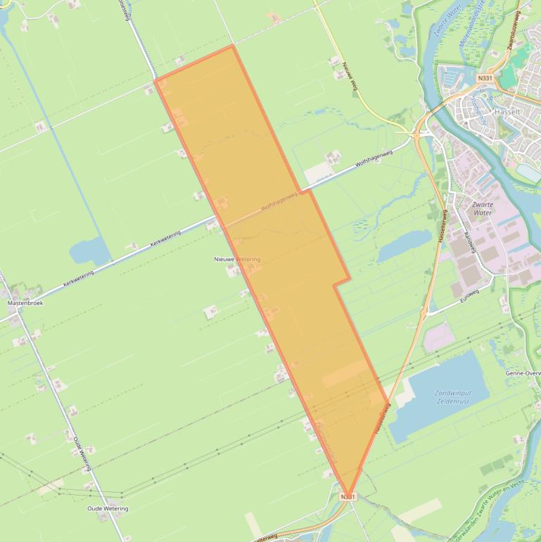 Kaart van postcodegebied 8294PC.