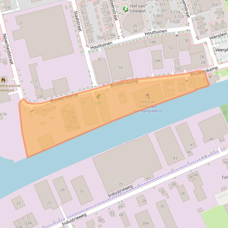 Kaart van postcodegebied 8301AE.