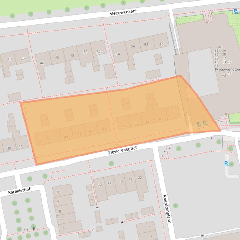 Kaart van postcodegebied 8301AM.