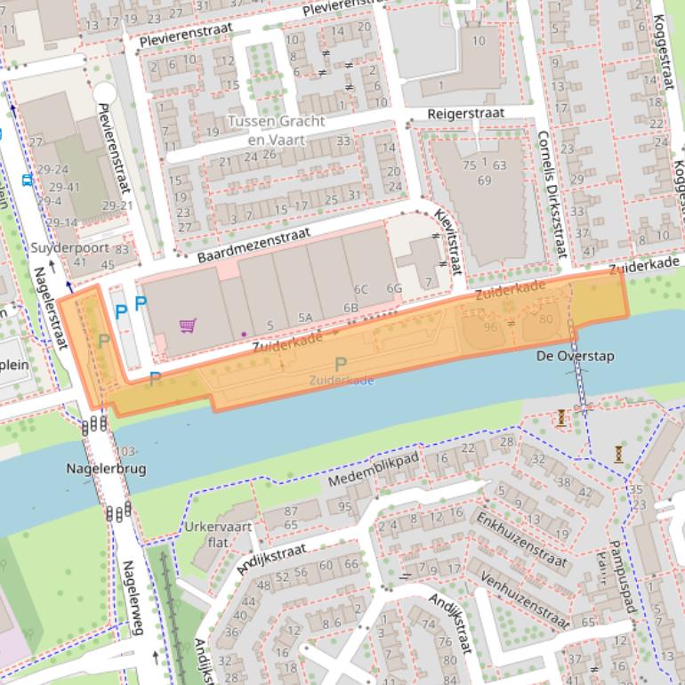 Kaart van postcodegebied 8301AZ.