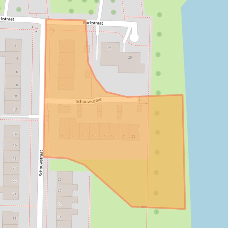 Kaart van postcodegebied 8301BA.