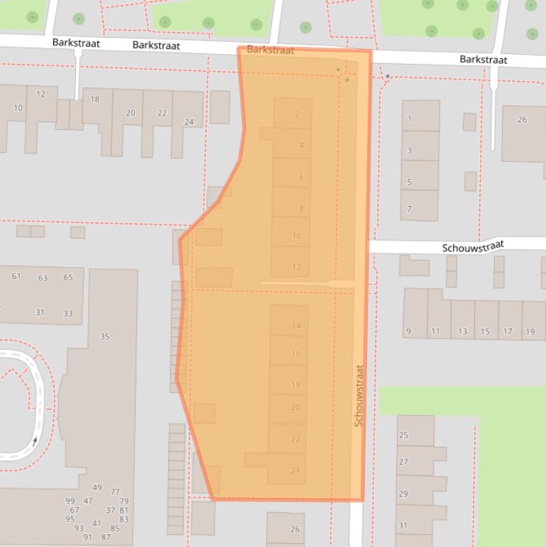 Kaart van postcodegebied 8301BC.