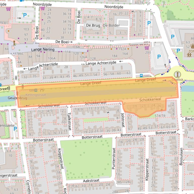 Kaart van postcodegebied 8301BZ.