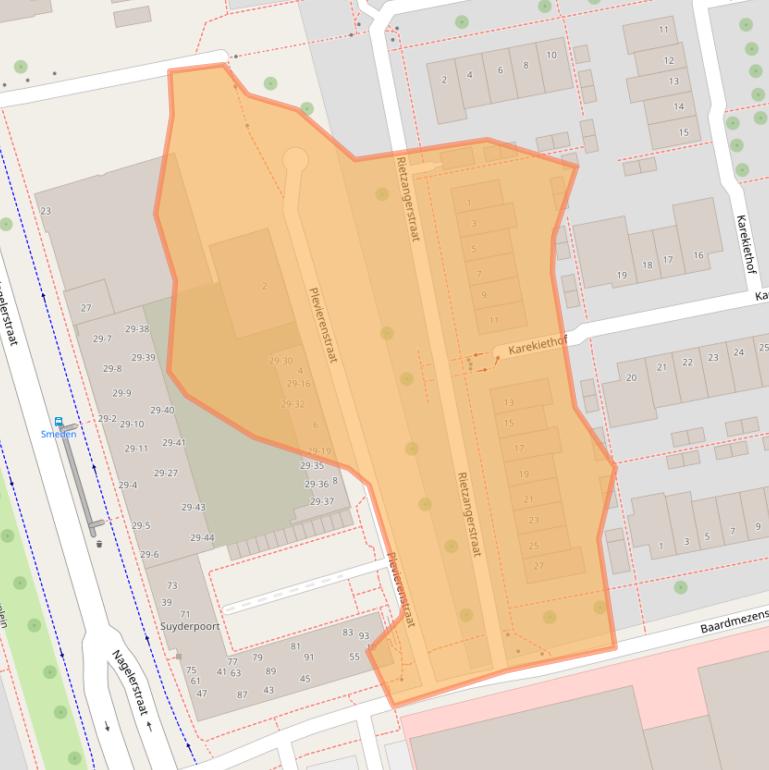 Kaart van postcodegebied 8301XD.