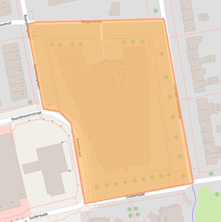 Kaart van postcodegebied 8301XZ.