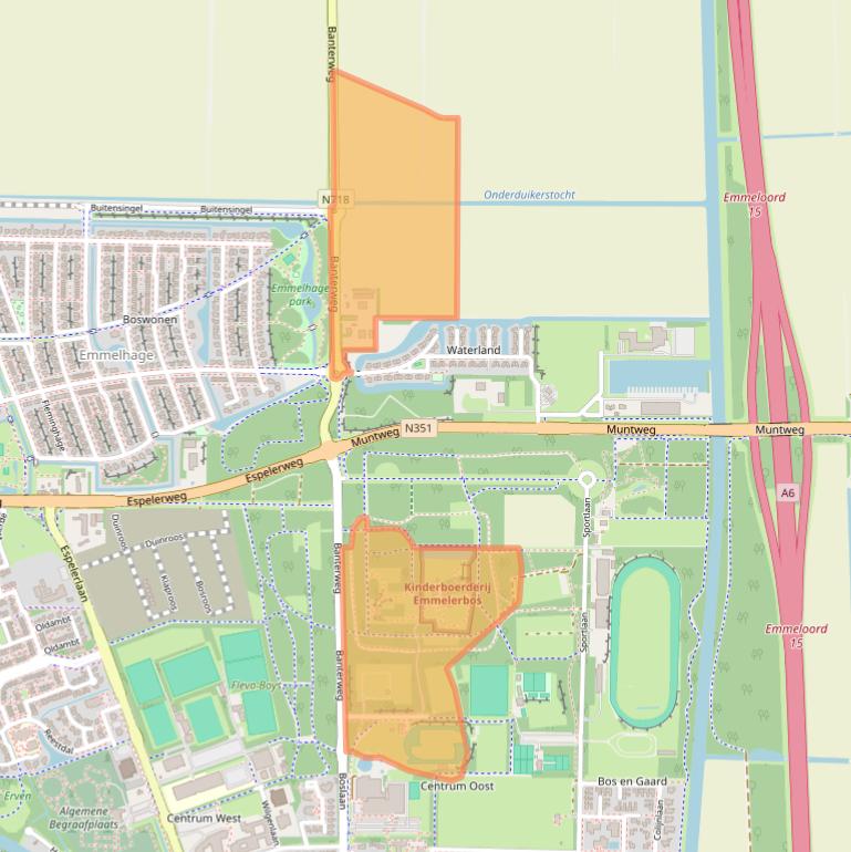 Kaart van postcodegebied 8302AC.
