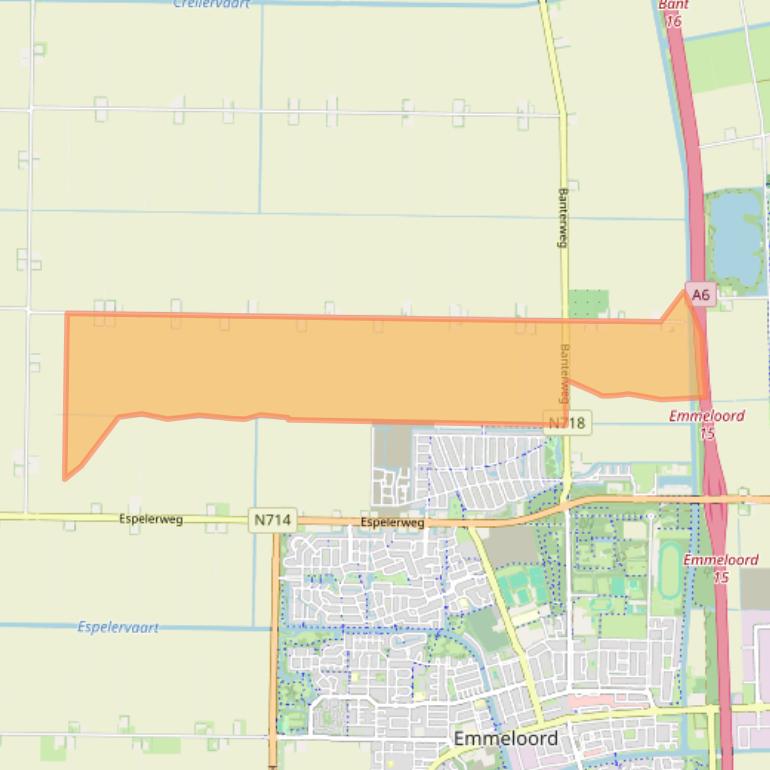 Kaart van postcodegebied 8302AD.