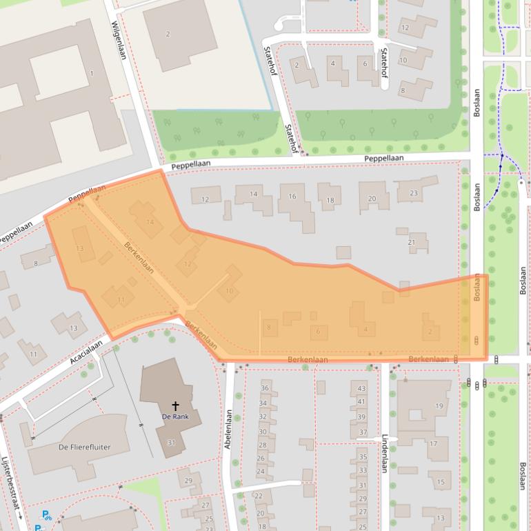 Kaart van postcodegebied 8302AJ.