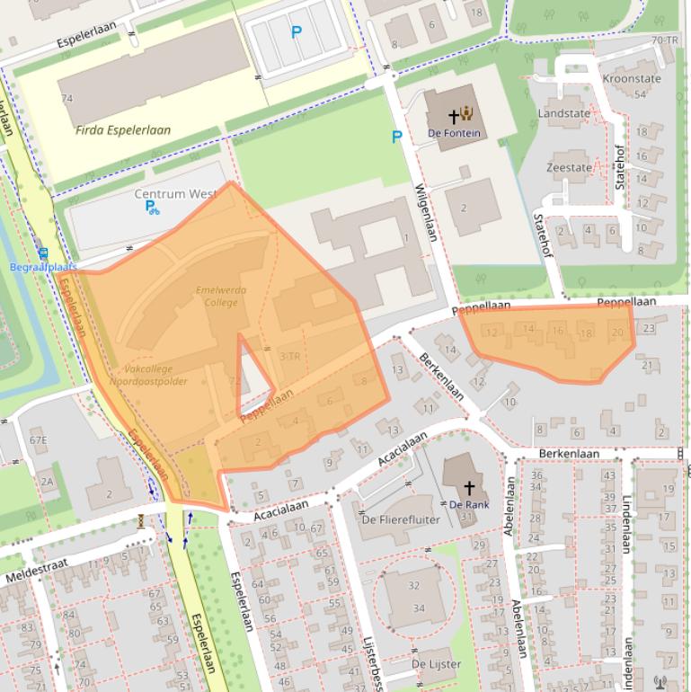 Kaart van postcodegebied 8302AL.