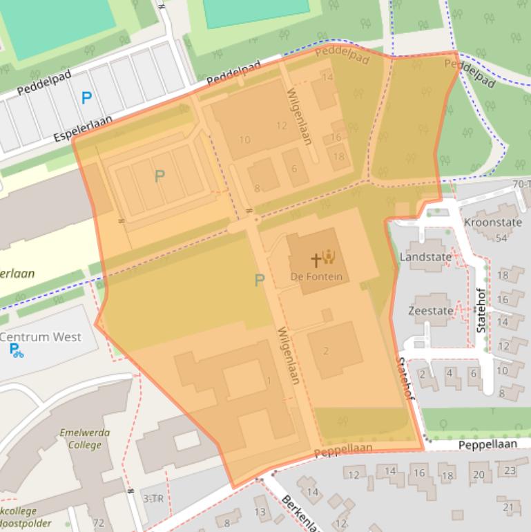 Kaart van postcodegebied 8302AM.