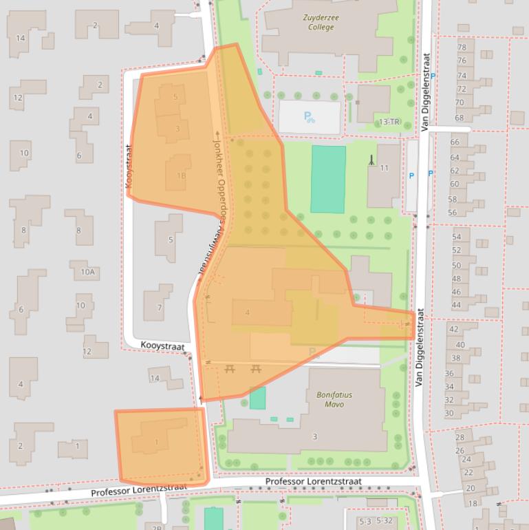 Kaart van postcodegebied 8302AP.