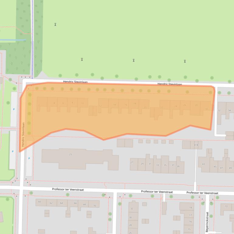 Kaart van postcodegebied 8302AT.
