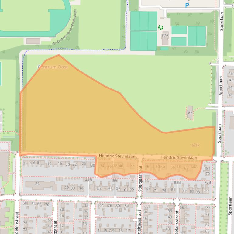 Kaart van postcodegebied 8302AV.