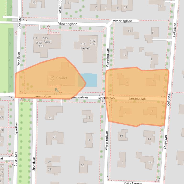 Kaart van postcodegebied 8302BL.