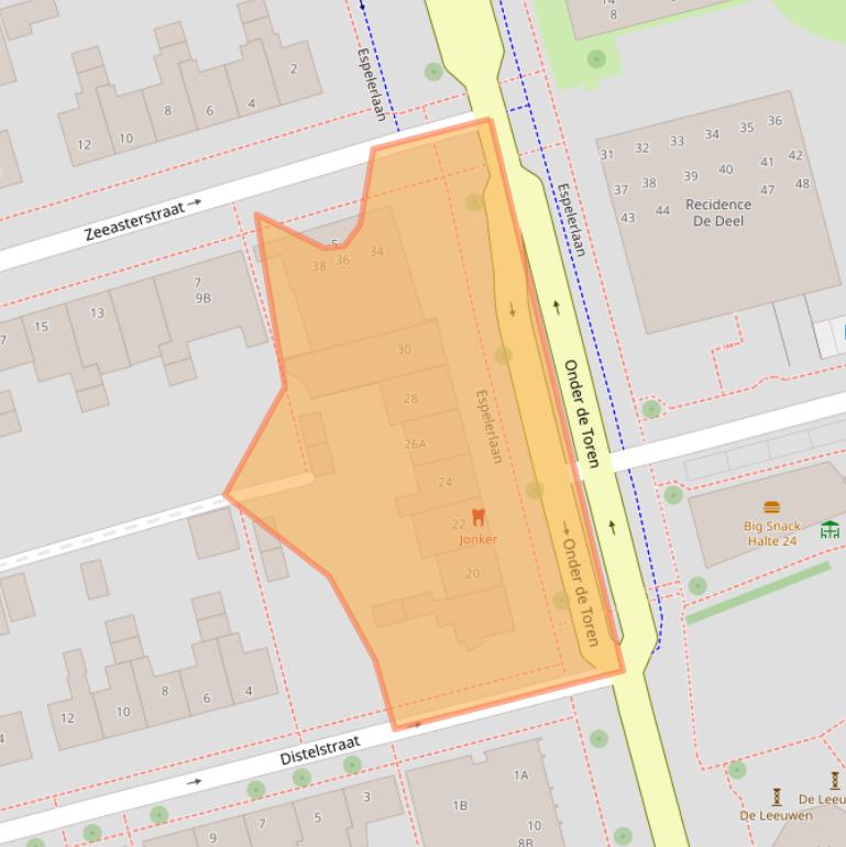 Kaart van postcodegebied 8302BV.