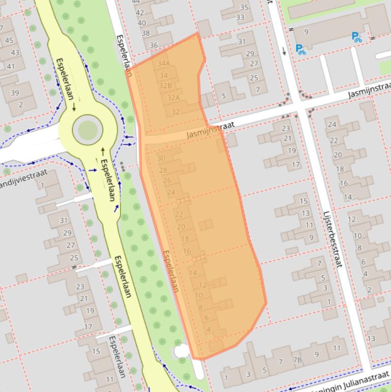 Kaart van postcodegebied 8302CH.