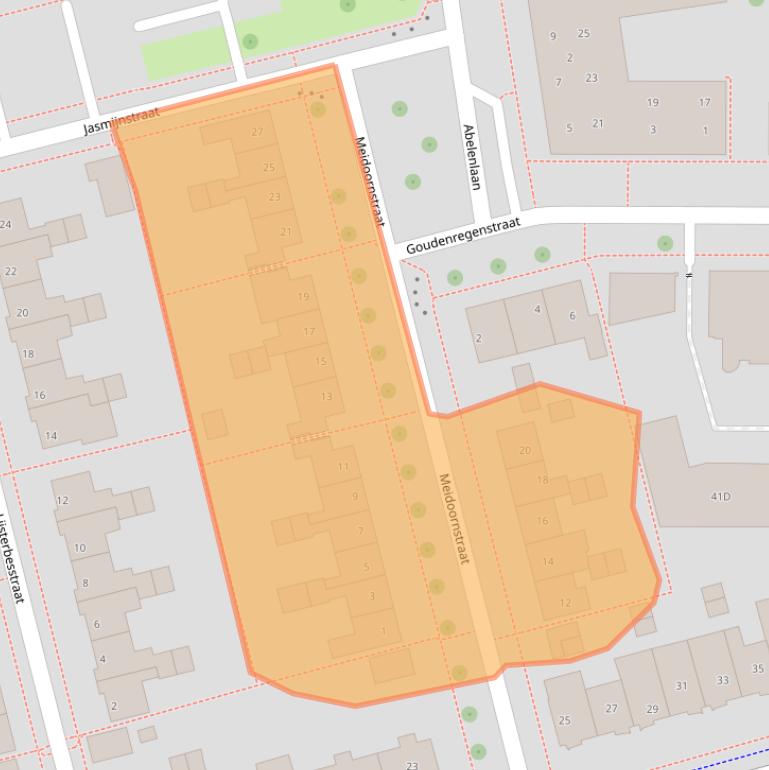 Kaart van postcodegebied 8302CP.