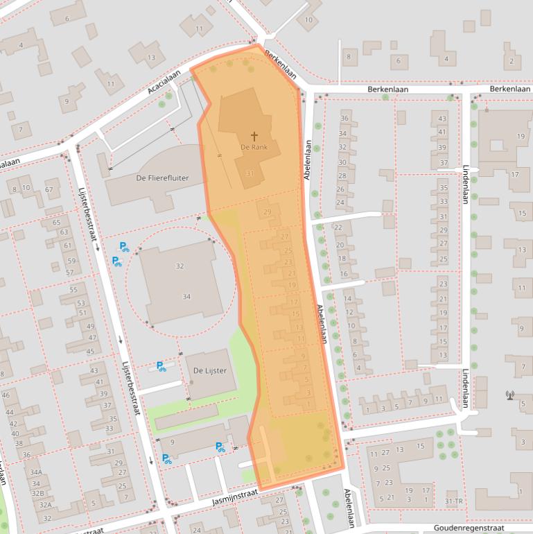 Kaart van postcodegebied 8302CS.