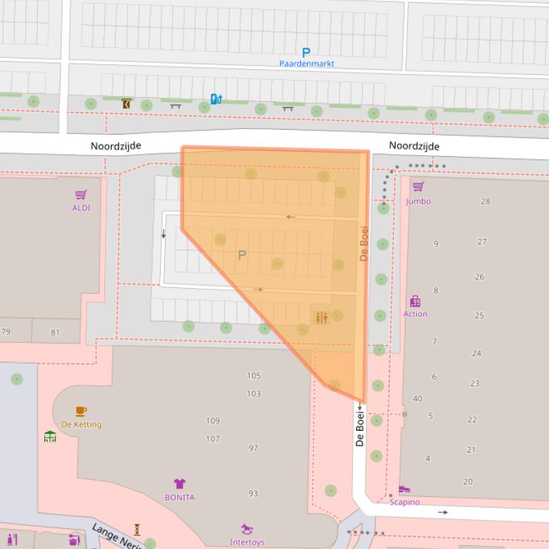 Kaart van postcodegebied 8302DD.