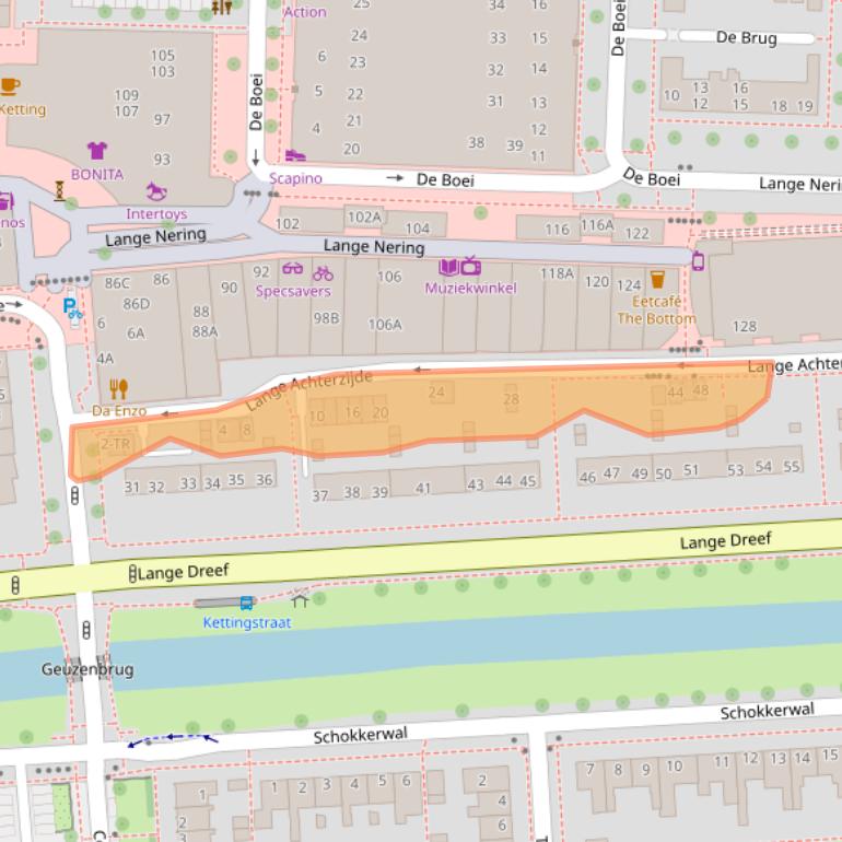 Kaart van postcodegebied 8302DW.