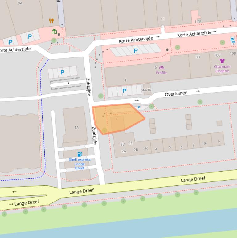 Kaart van postcodegebied 8302DX.