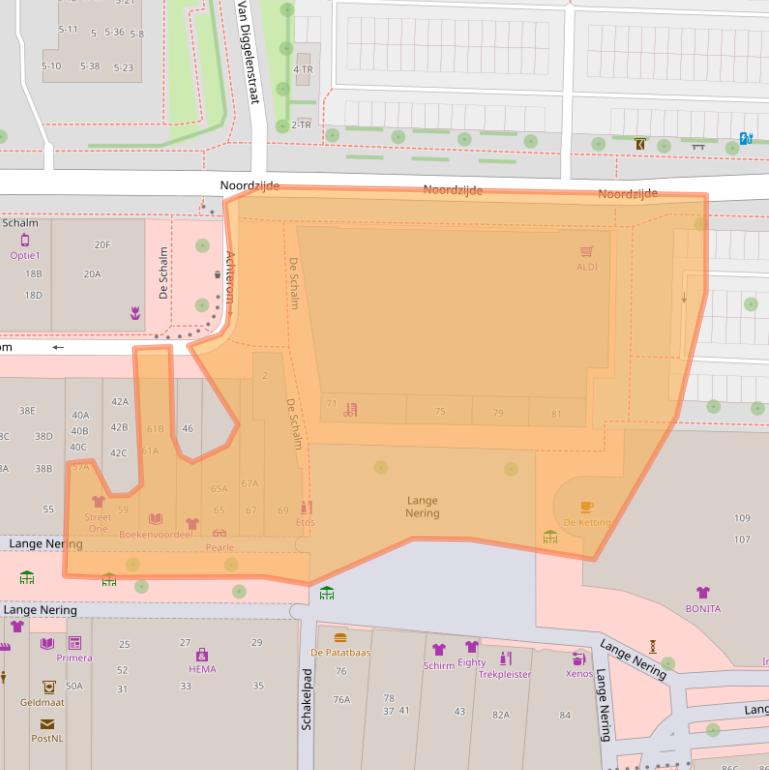 Kaart van postcodegebied 8302EB.
