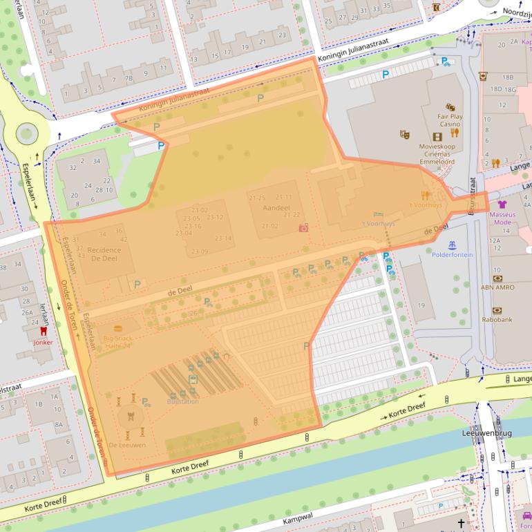Kaart van postcodegebied 8302EK.