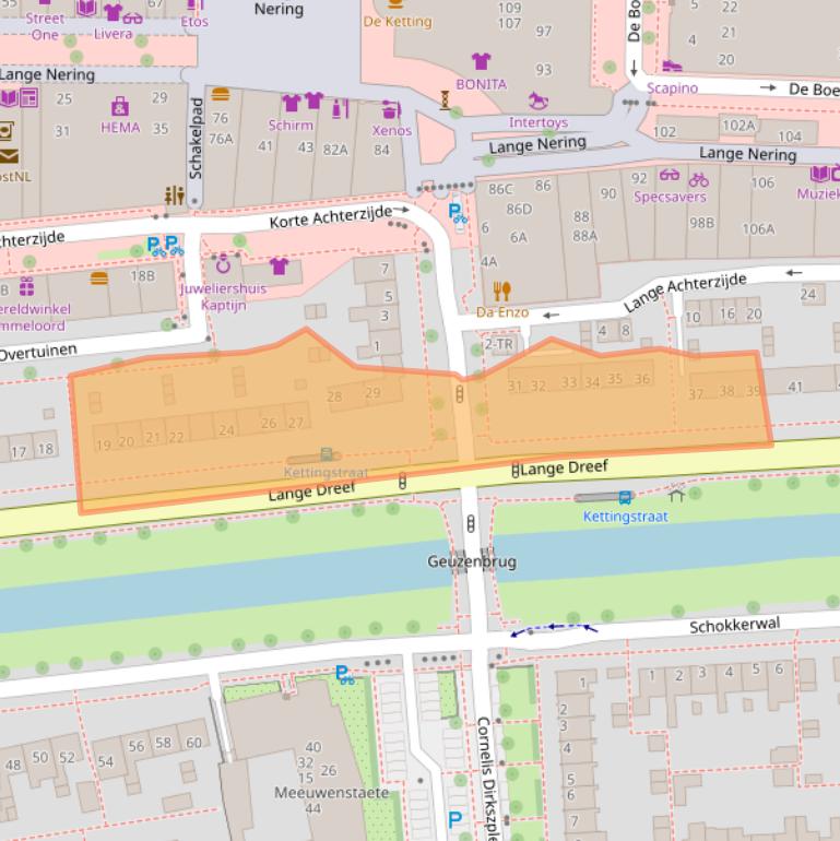 Kaart van postcodegebied 8302EM.