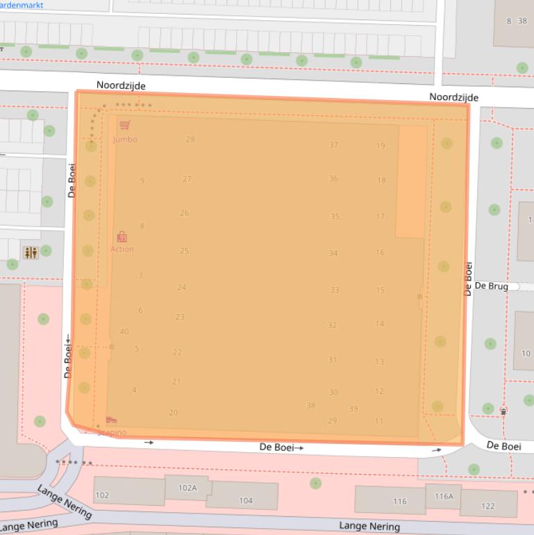 Kaart van postcodegebied 8302ET.