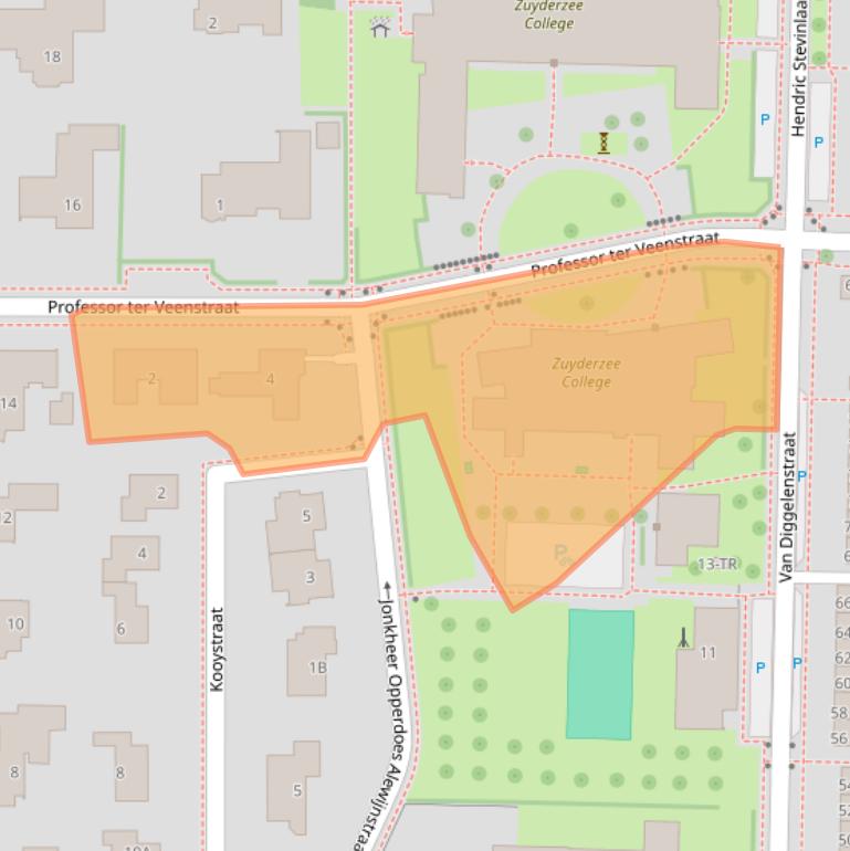 Kaart van postcodegebied 8302GC.