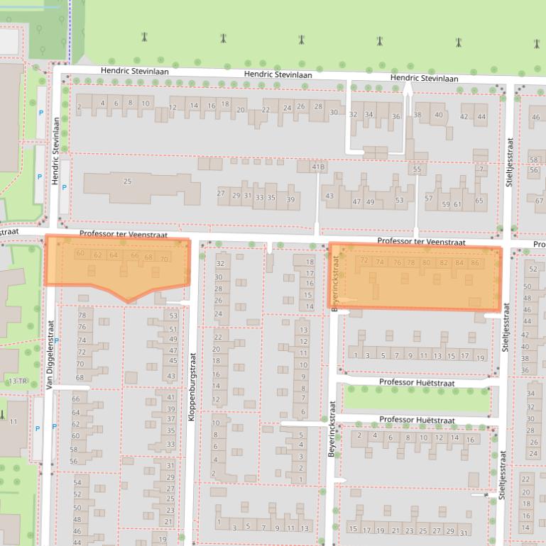 Kaart van postcodegebied 8302GD.
