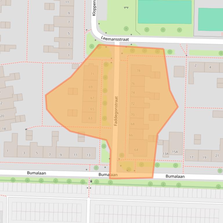 Kaart van postcodegebied 8302GJ.
