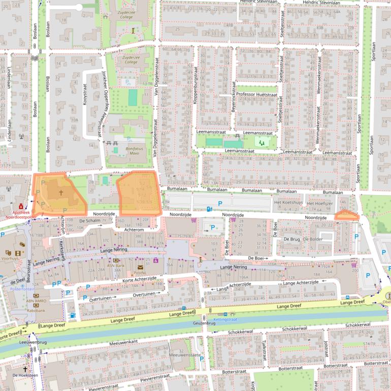 Kaart van postcodegebied 8302GK.