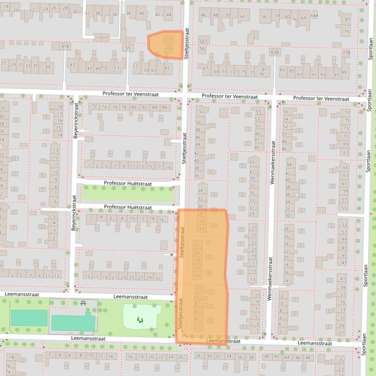 Kaart van postcodegebied 8302GX.