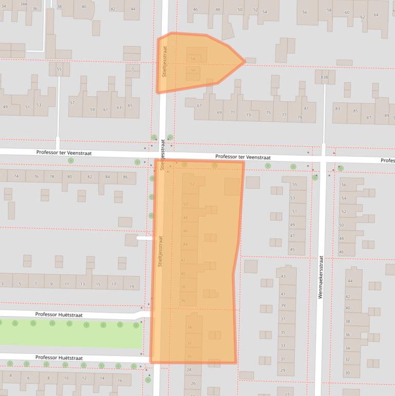 Kaart van postcodegebied 8302GZ.