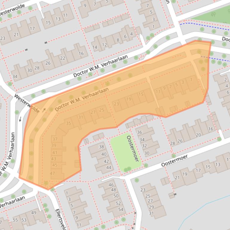 Kaart van postcodegebied 8302JM.