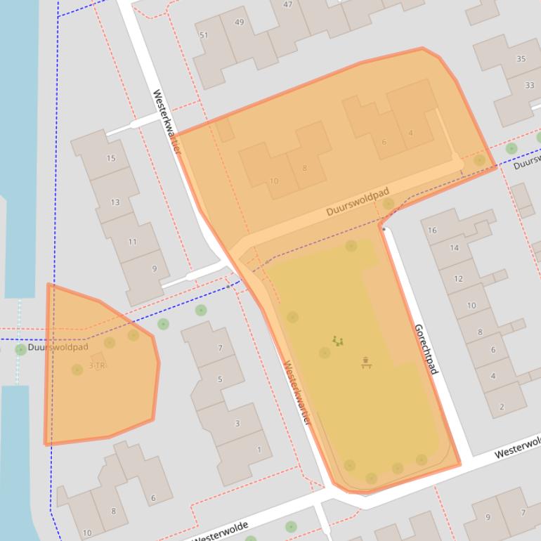 Kaart van postcodegebied 8302JT.