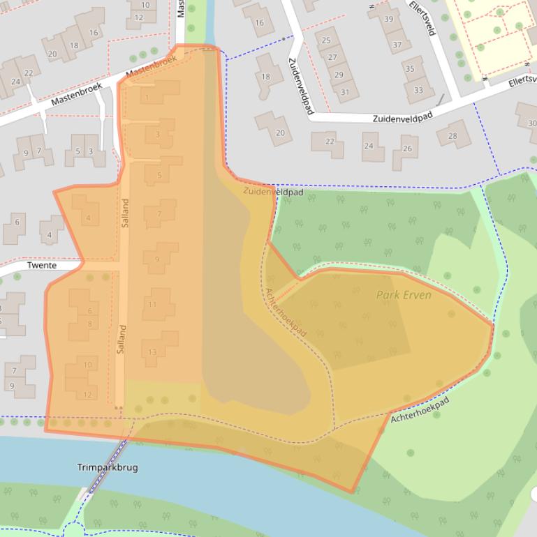 Kaart van postcodegebied 8302JZ.