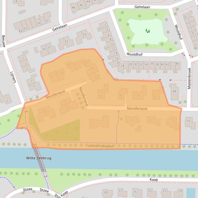 Kaart van postcodegebied 8302KA.