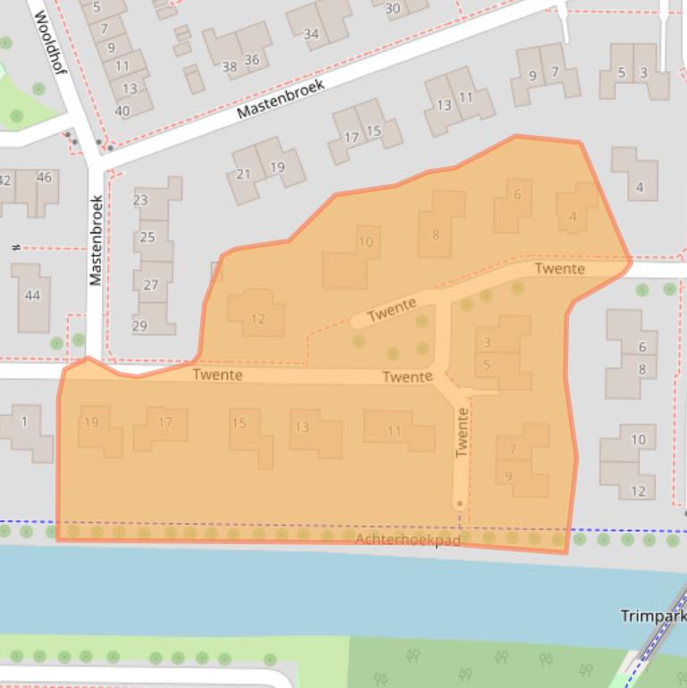 Kaart van postcodegebied 8302KB.