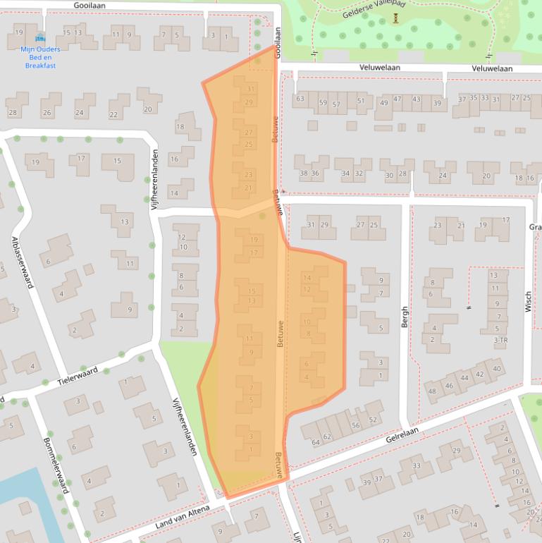 Kaart van postcodegebied 8302KL.